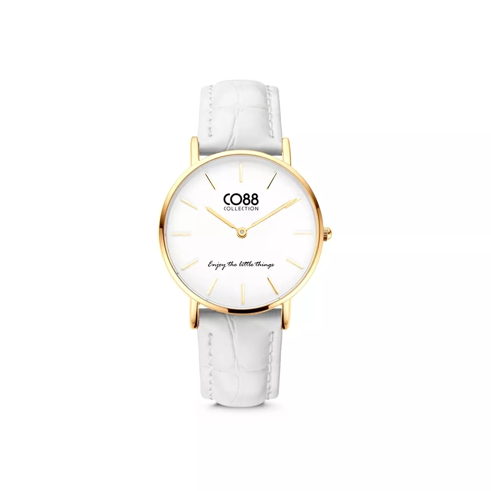 CO88 Watches 8CW 10080 Horloge - Leren Band -  32 mm - Goudkleurig