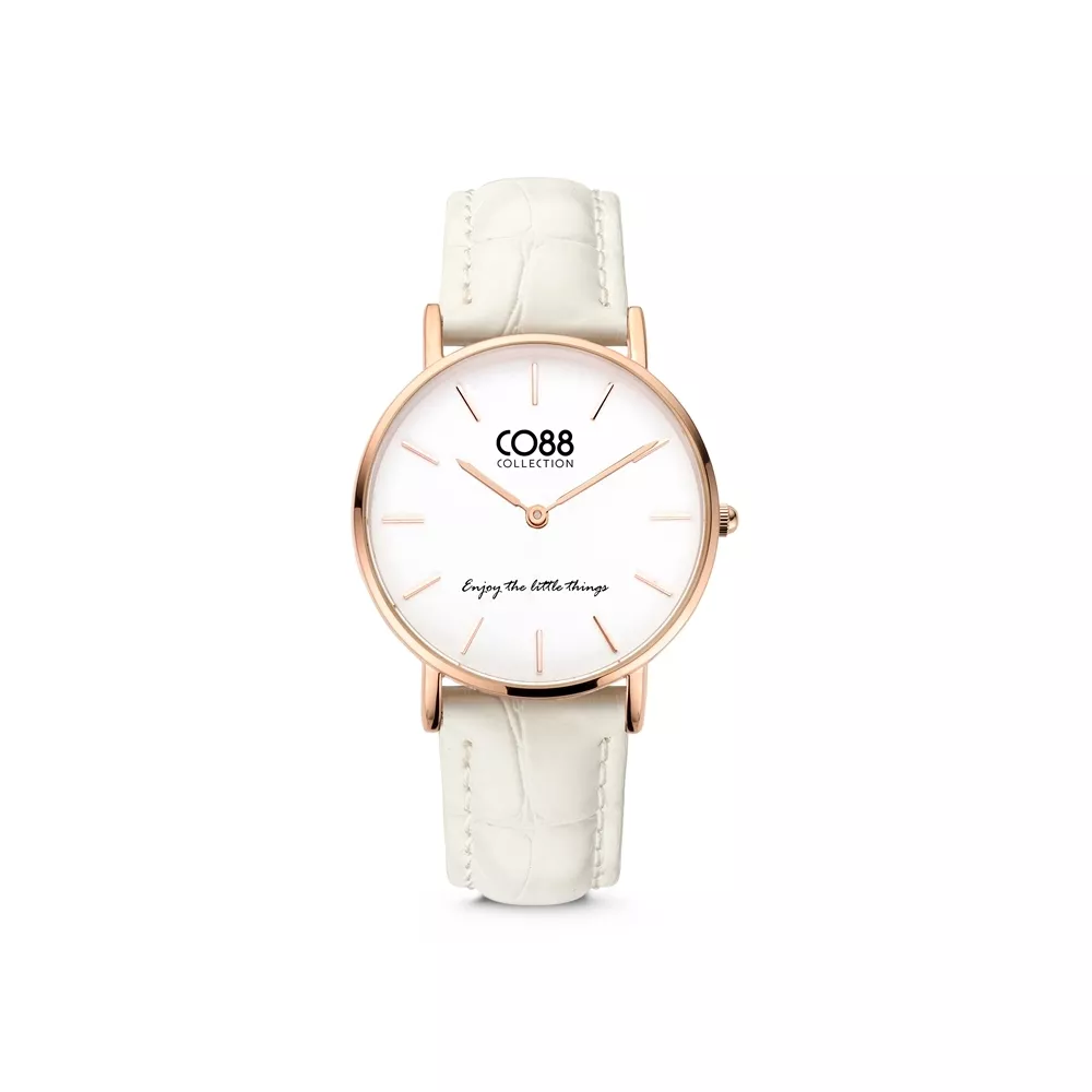 CO88 Collection Watches 8CW 10081 Horloge - Leren Band - Ø 32 mm - Rosékleurig