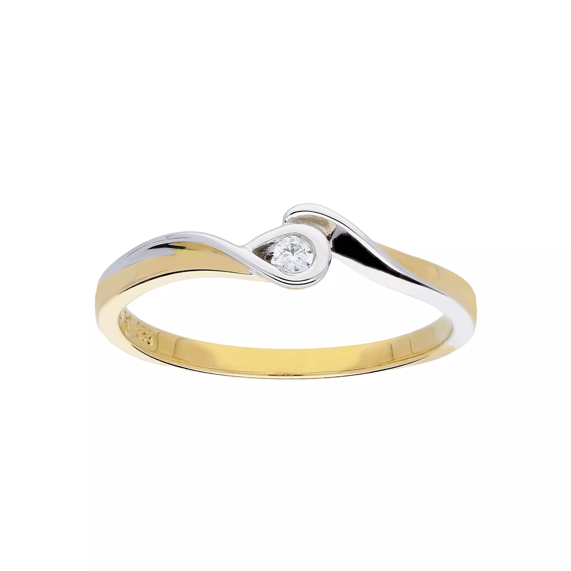 Glow Gouden Ring - Bicolor Glanzend Diamant 1-0.03ct G/si 214.5220.50