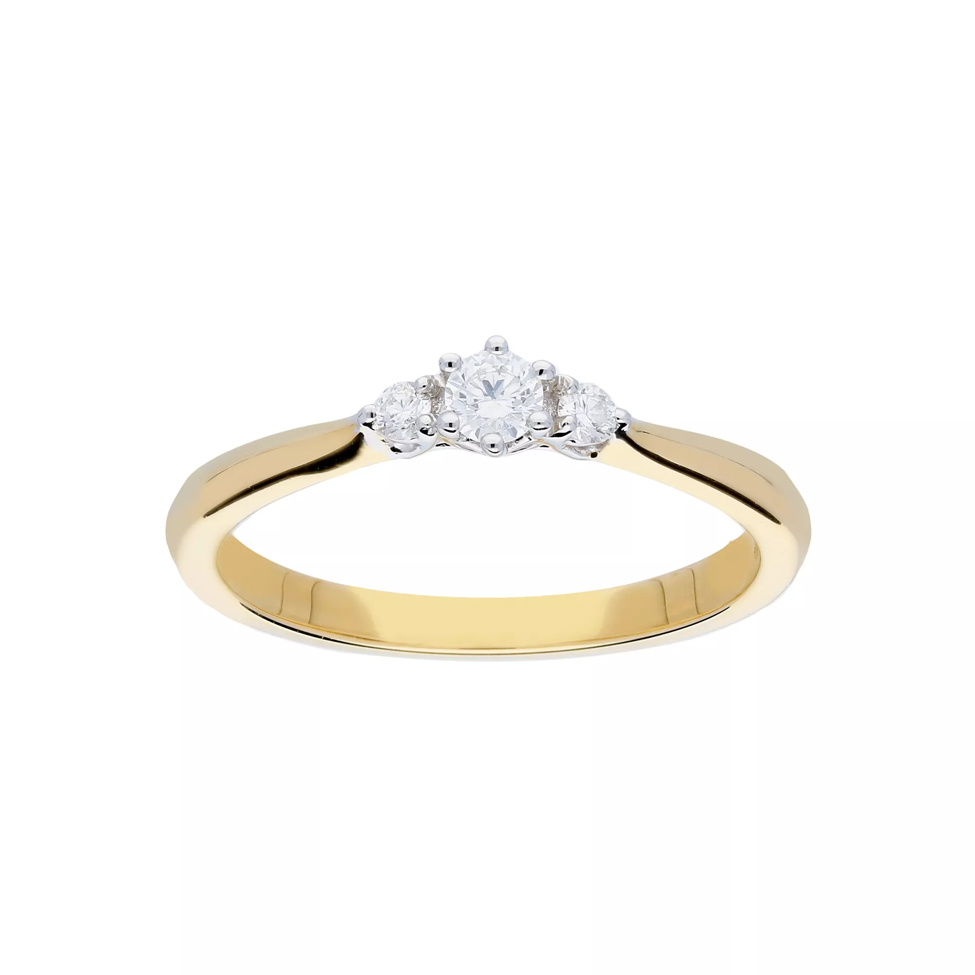 Glow Gouden Ring - Bicolor Glanzend Diamant 3-0.145ct G/si 214.5242.52