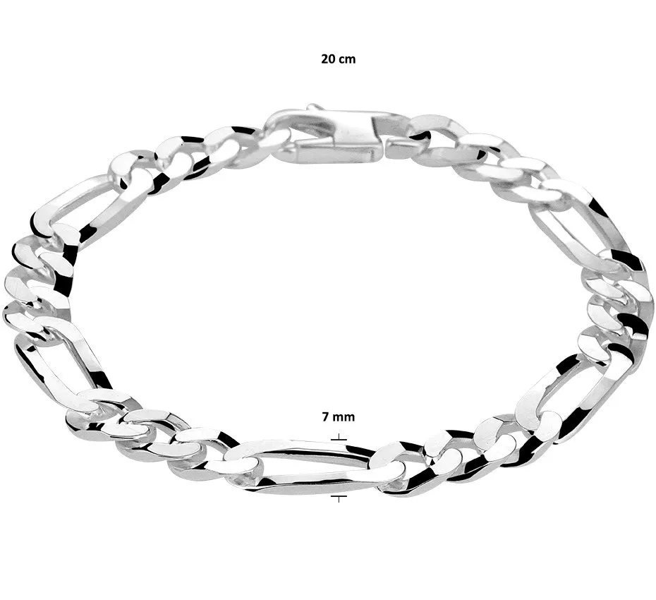 Huiscollectie Armband Zilver Figaro 7 mm 21 cm