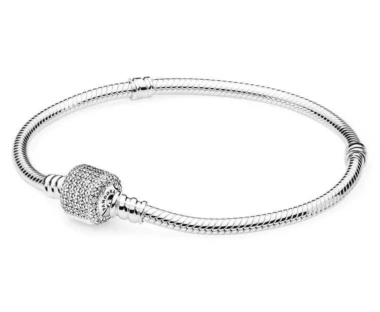 Pandora  Moments 590723CZ Armband Sparkling Pave Clasp Snake Chain zilver