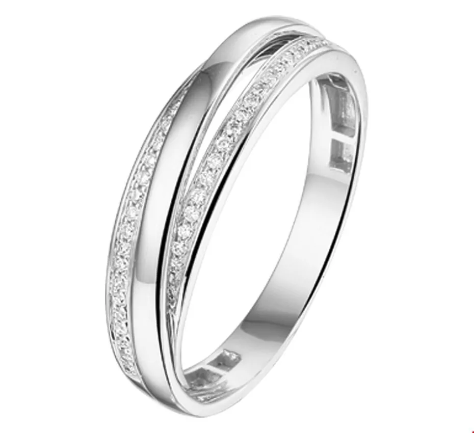 Huiscollectie Ring Diamant 0.11ct H SI Witgoud