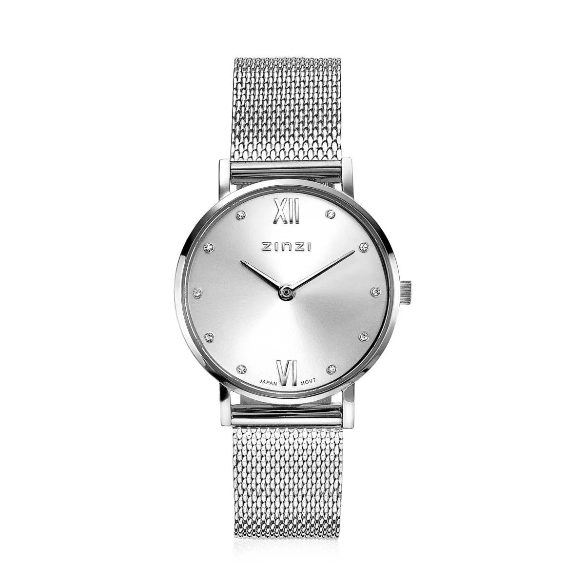 Zinzi ZIW628M Horloge Lady Crystal zilverkleurig + gratis armband 28 mm