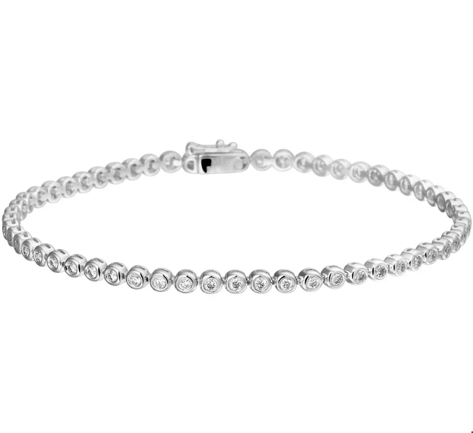 Huiscollectie Armband Witgoud Diamant 2,9 mm 18 cm 1.00ct G SI 18 cm