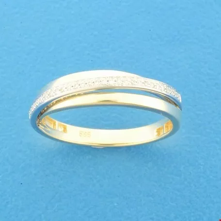 Huiscollectie Ring Diamant 0.08ct H SI Bicolor Goud
