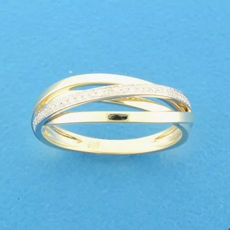 Huiscollectie Ring Diamant 0.11ct H SI Bicolor Goud