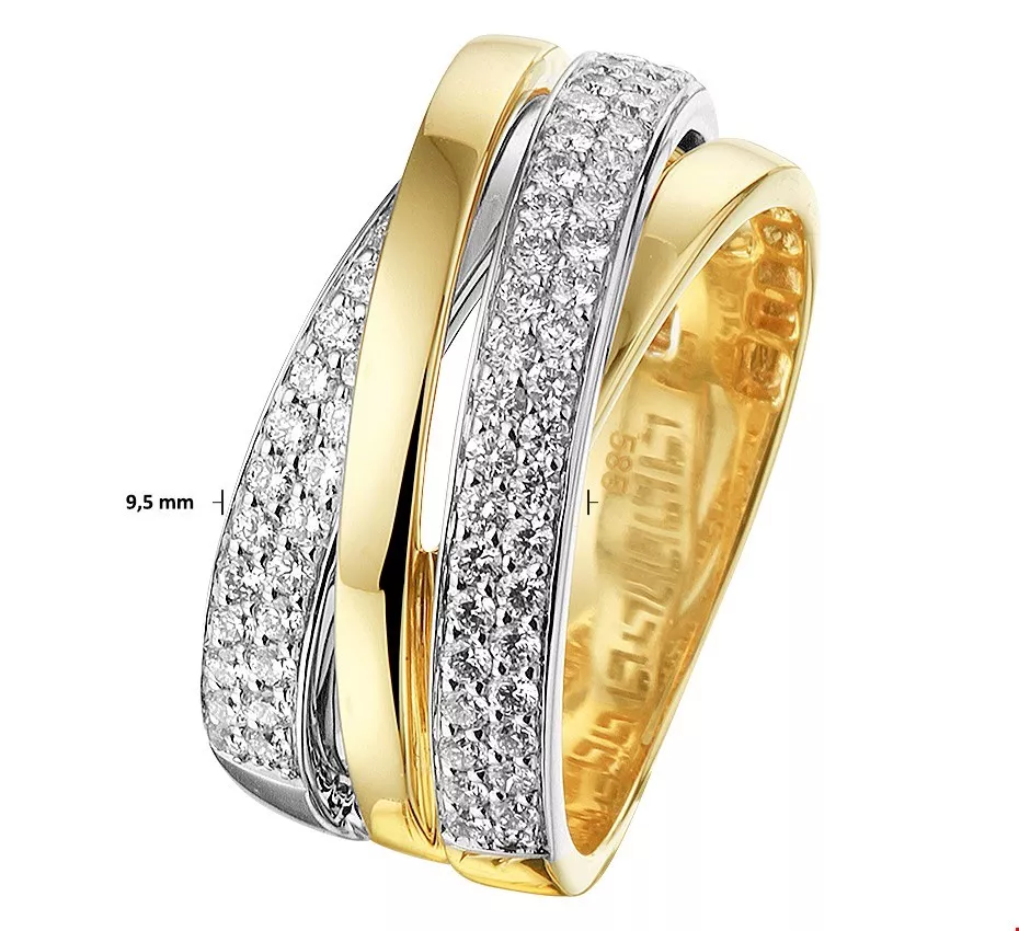 Huiscollectie Ring Diamant 0.57ct H SI Bicolor Goud
