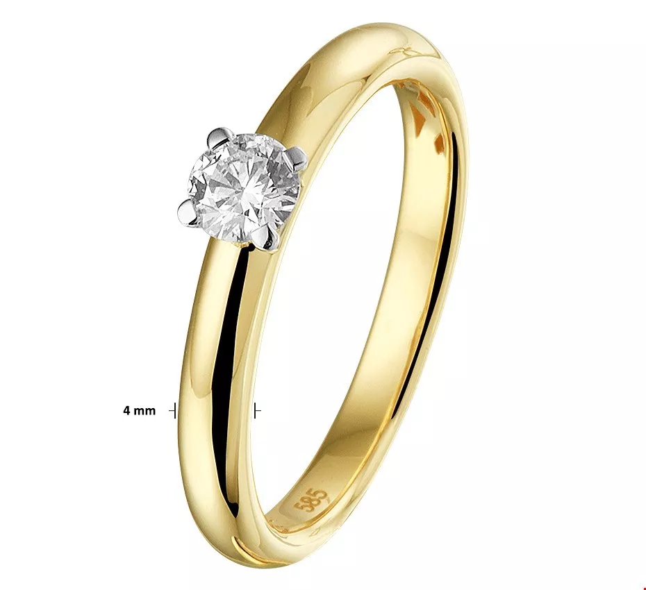 Huiscollectie Ring Diamant 0.25ct H SI Bicolor Goud