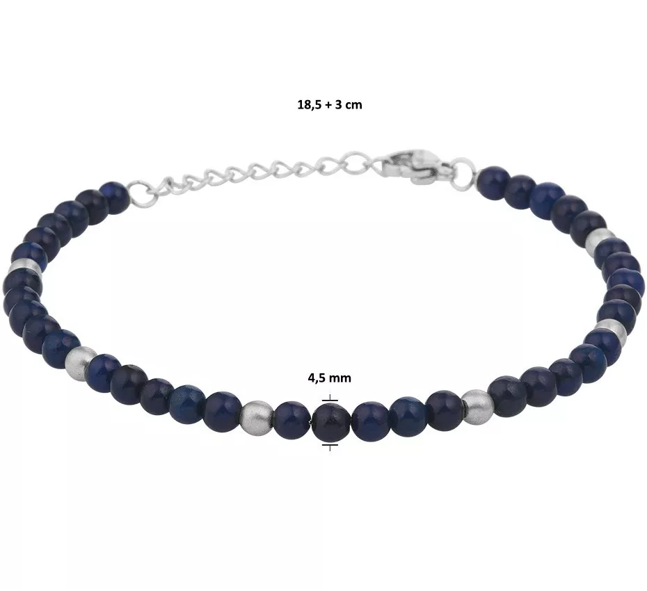 Huiscollectie Armband Staal Lapis 4,5 mm 18,5 + 3 cm