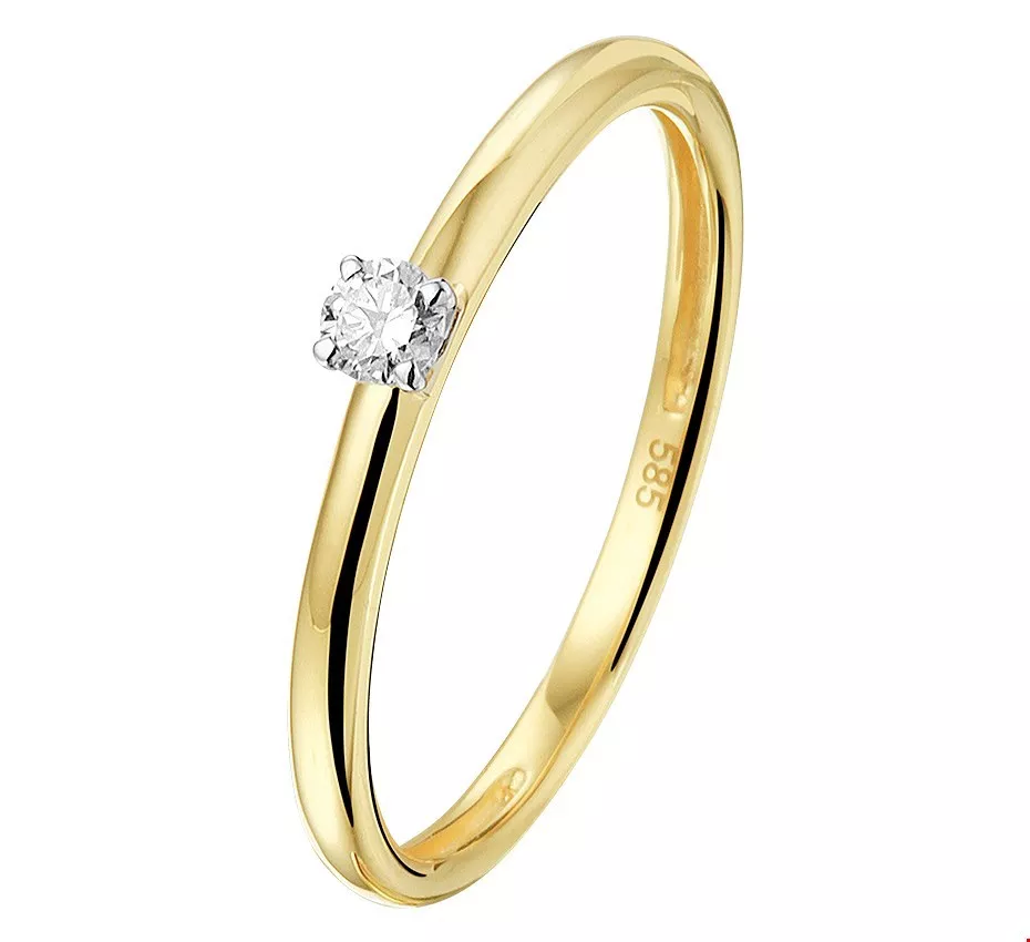 Huiscollectie Ring Diamant 0.09ct H SI Bicolor Goud