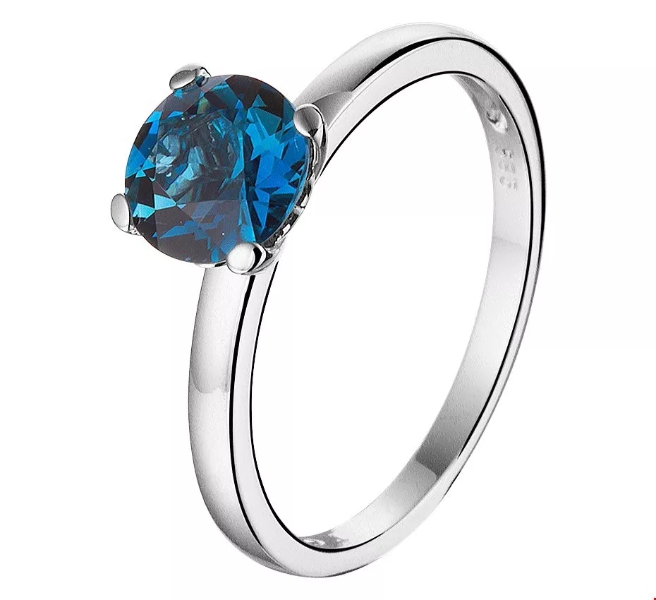 Huiscollectie Ring London Blue Topaas Witgoud