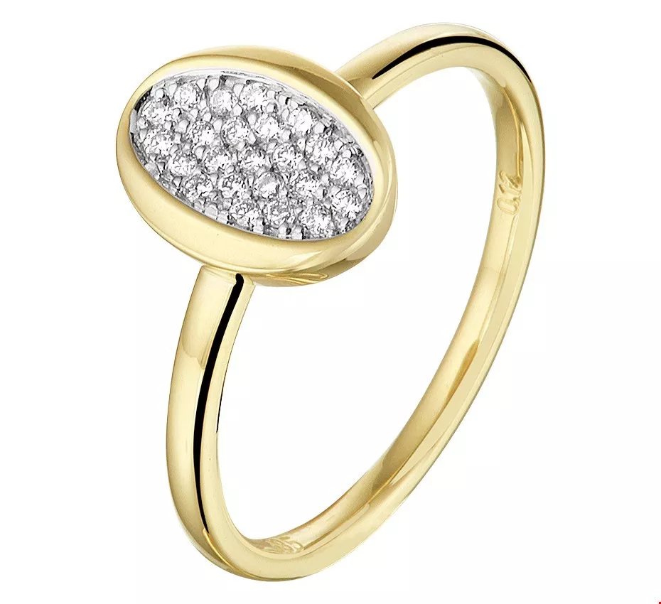 Huiscollectie Ring Diamant 0.12ct H SI Geelgoud
