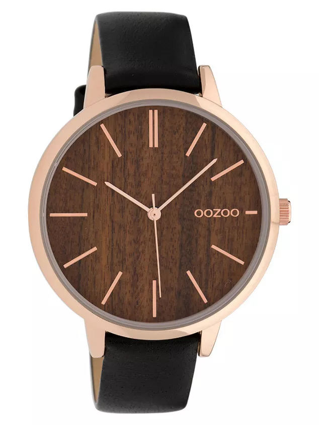 OOZOO C9749 Horloge Black Dark Oak 42 mm