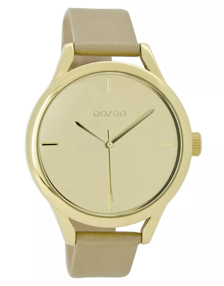 OOZOO C9141 Horloge staal/leder goudkleurig 40 mm