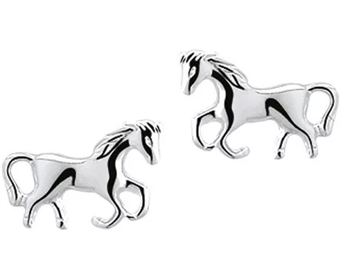 TFT Oorknoppen Paard Zilver Glanzend 6.5 mm x 9.5 mm