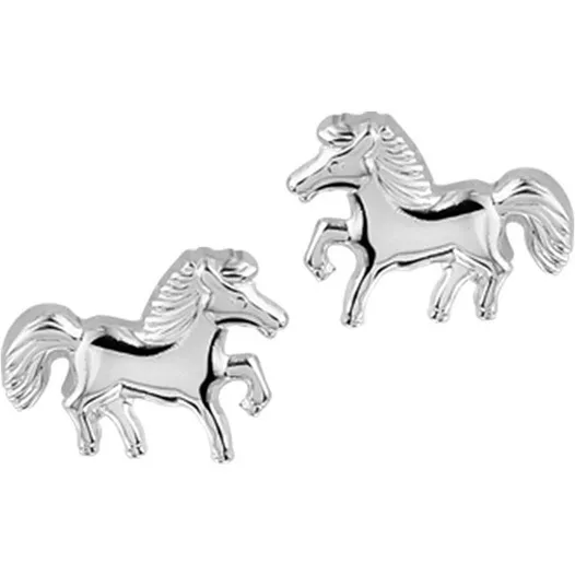 TFT Oorknoppen Paard Zilver Glanzend 7.5 mm x 9.5 mm