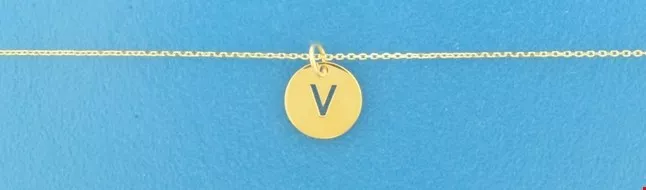 Huiscollectie 4020821 Collier Geelgoud Letter V 0,8 mm x 40-42-44 cm