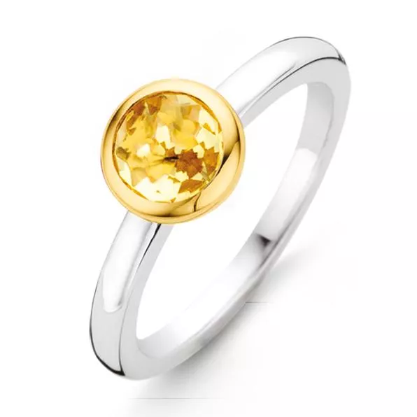 TI SENTO-Milano 12103TY Ring zilver zirconia goudkleurig/geel