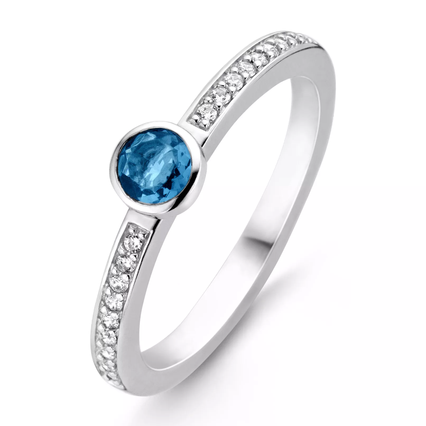 Ti Sento-Milano 12108DB Ring zilver met zirconia blauw