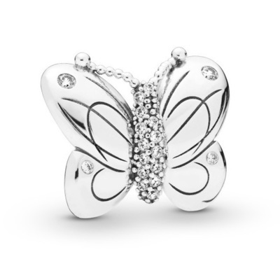 nauwkeurig laten we het doen drempel Pandora 797880CZ Bedel zilver Decorative Butterfly