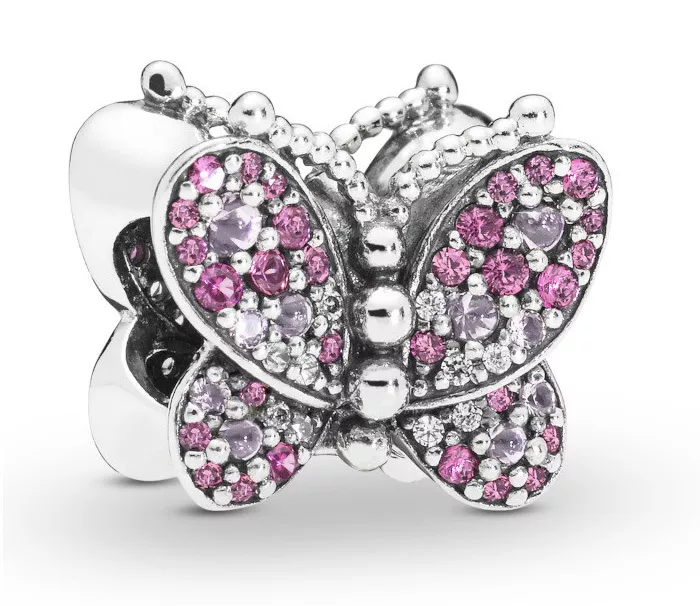 Pandora 797882NCCMX Bedel zilver Dazzling Pink Butterfly
