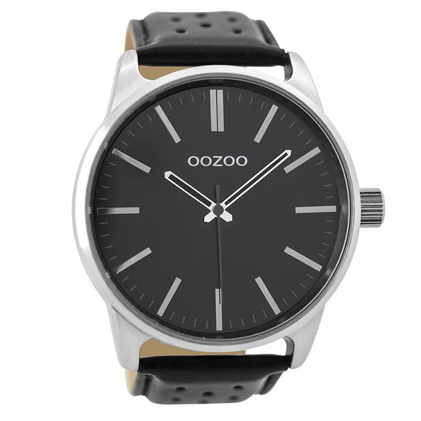 OOZOO C9424 Horloge Timepieces Collection staal zilverkleurig-zwart 48 mm