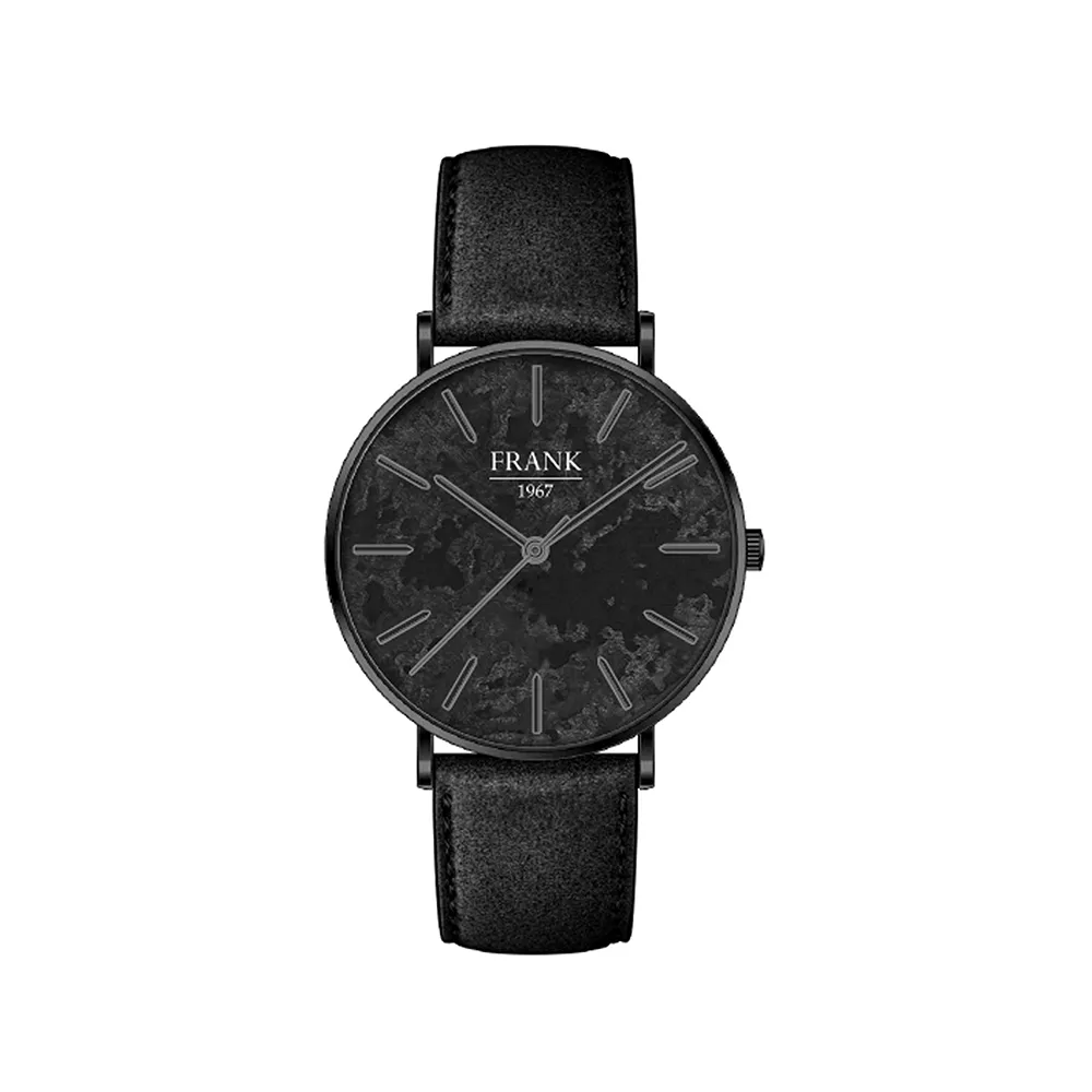 Frank 1967 7FW 0019 Horloge staal/leder zwart 42 mm