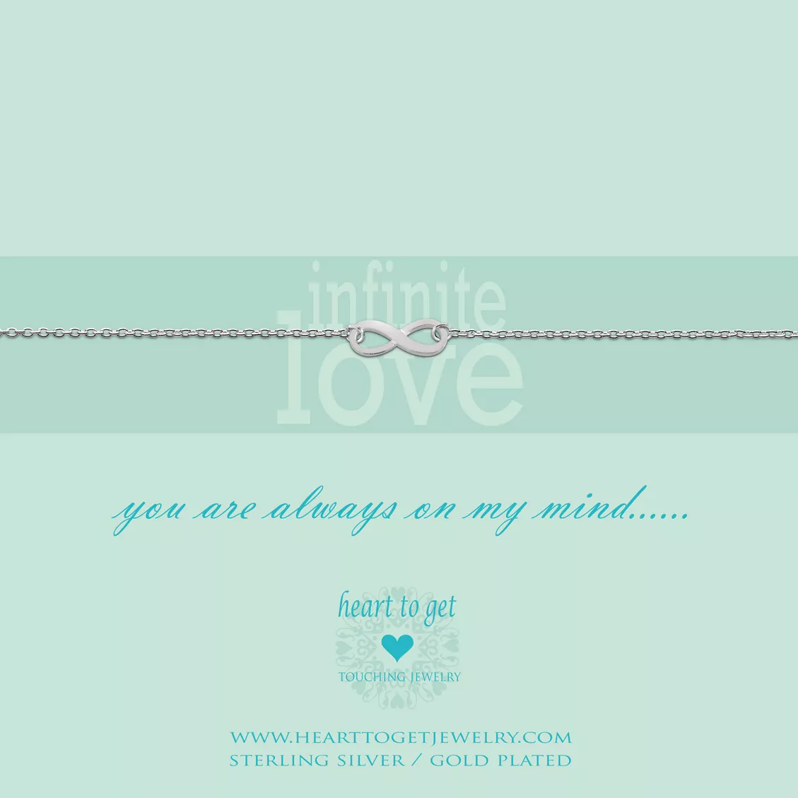 Heart To Get B87INF12S Armband Infinity Love You are always... zilver