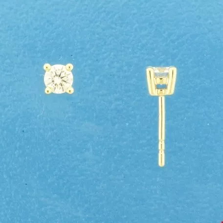 TFT Oorknoppen Diamant 0.40ct (2x0.20ct) H SI Geelgoud Glanzend 4 mm x 4 mm
