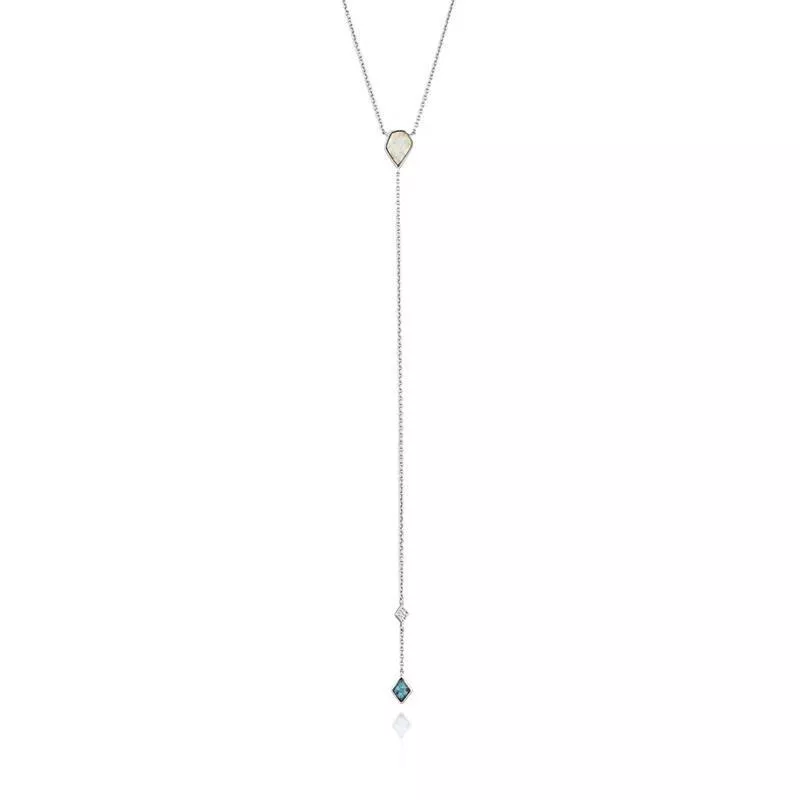 Ania Haie N014-01H zilveren Y-Ketting Turquoise en Opal