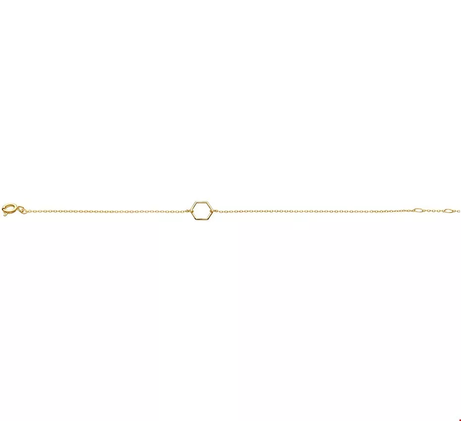 Huiscollectie Armband Goud Zeshoek 16,5 - 17,5 - 18,5 cm