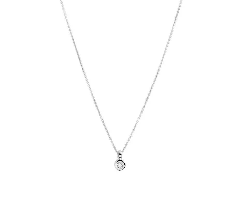 Huiscollectie 4105005 Collier Witgoud Diamant 0.05ct H SI 0,7 mm 39,5 - 42 cm