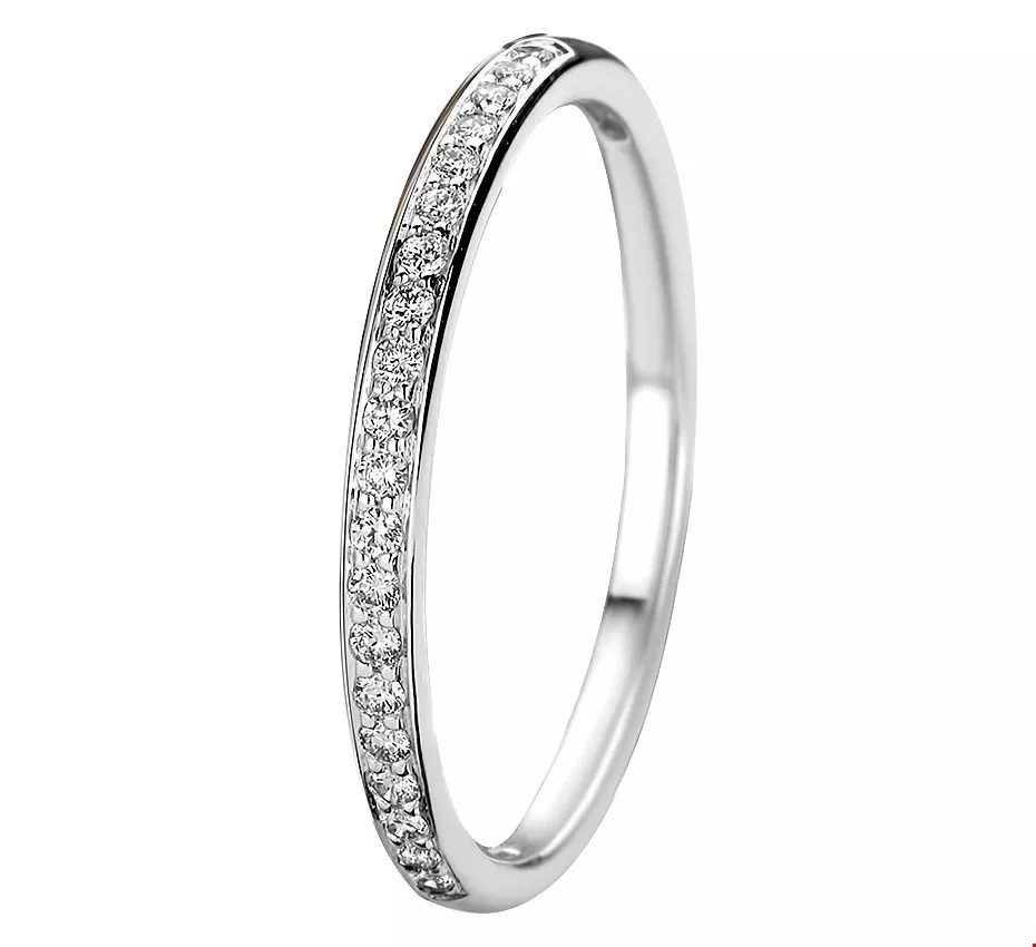 Huiscollectie Ring Diamant 0.13ct H SI Witgoud