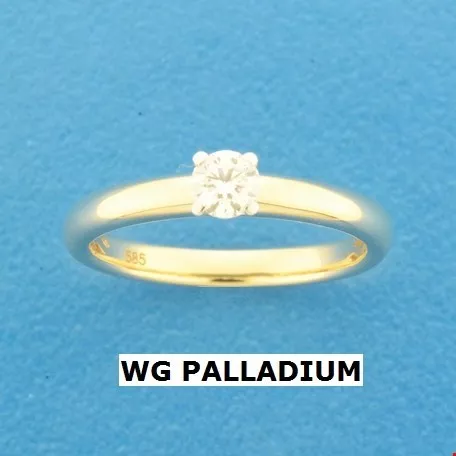 Huiscollectie Ring Diamant 0.25ct H SI Witgoud Palladium