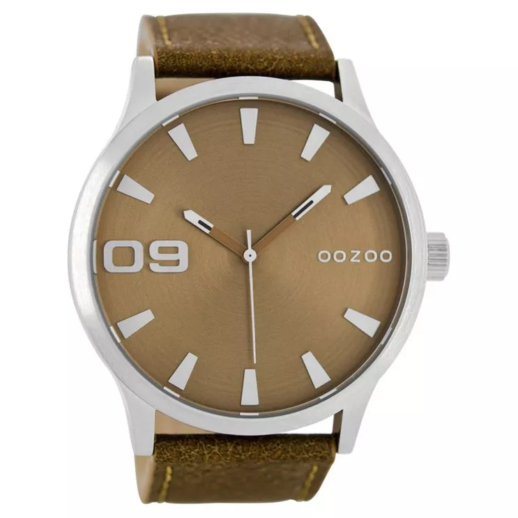 OOZOO C8530 Horloge Timepieces Collection zilverkleurig-bruin 50 mm