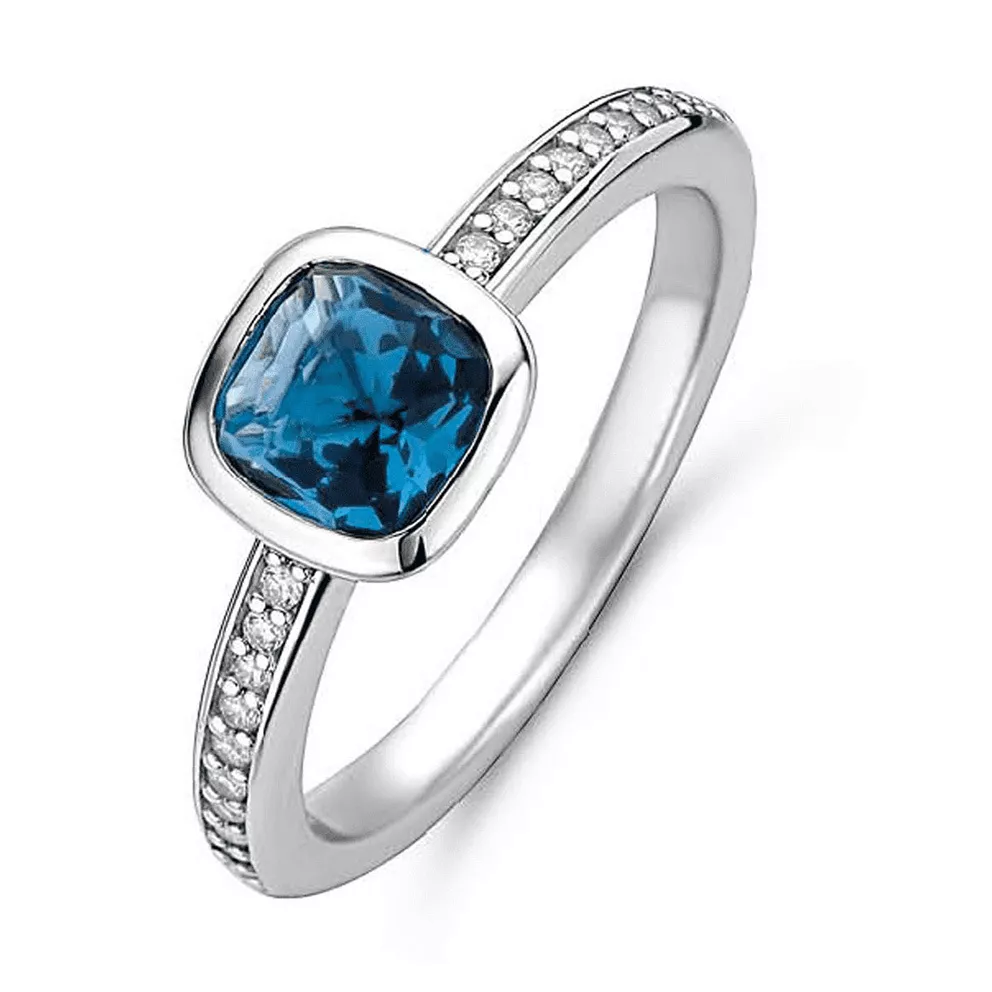 TI SENTO-Milano 12176DB Ring met zirconia zilverkleurig-blauw
