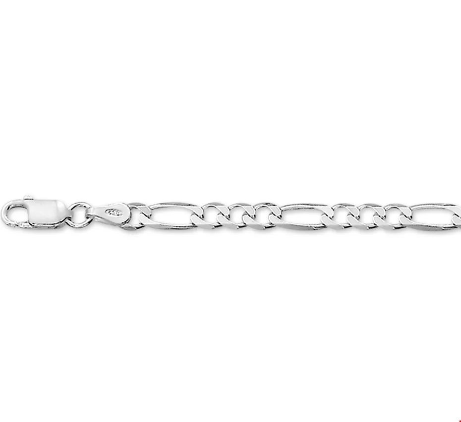 Armband Zilver Figaro 4,0 mm x 18 cm lang