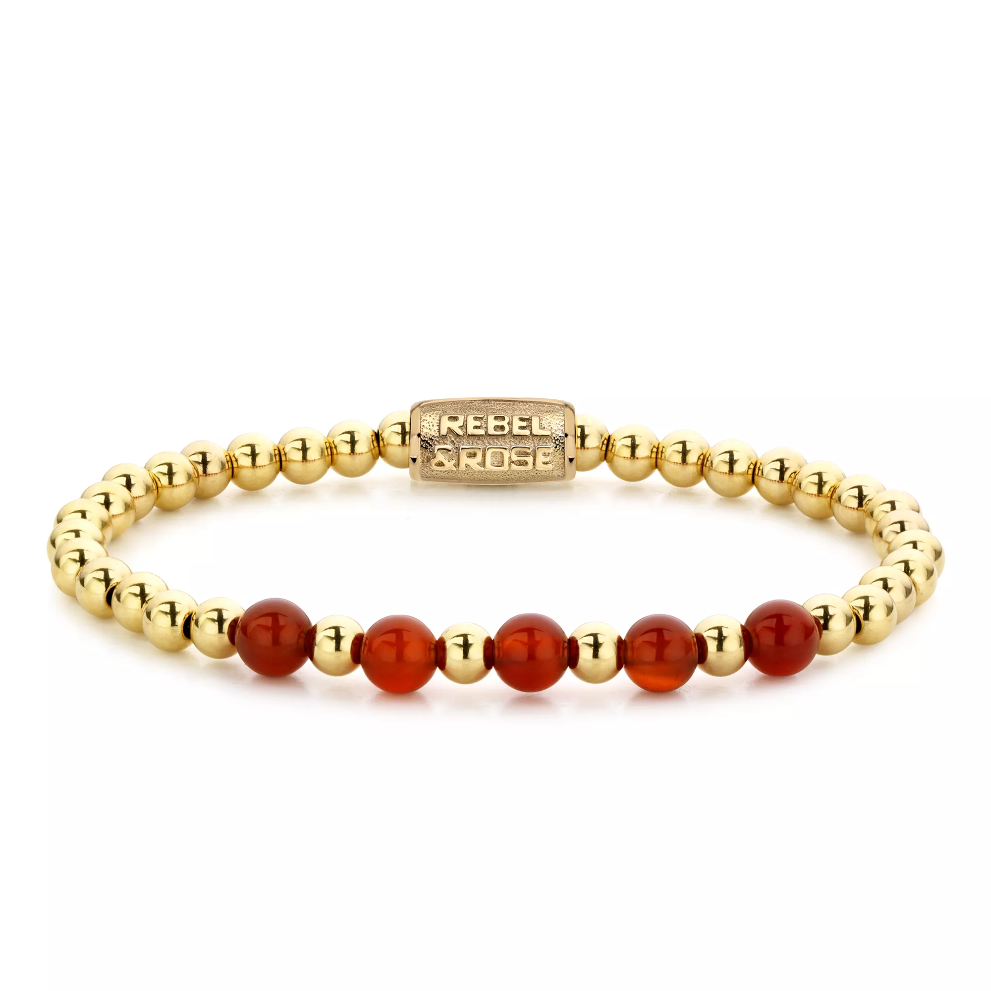Rebel and Rose RR-60064-G Rekarmband Beads Yellow Gold meets Amazing Grace goudkleurig-rood 6 mm
