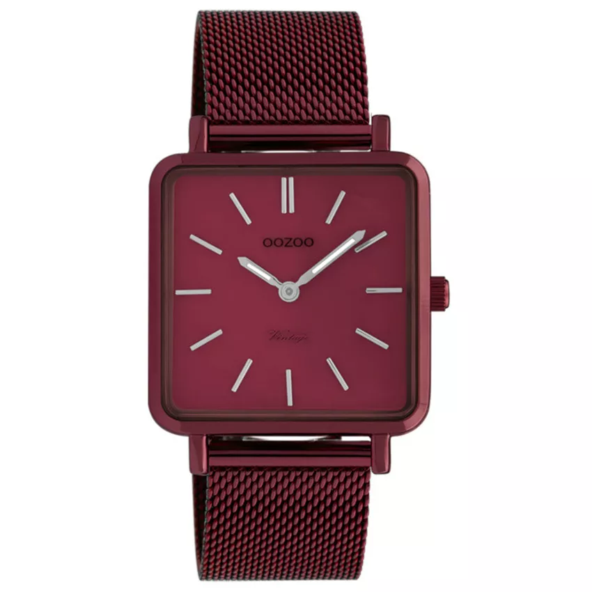 OOZOO C20011 Horloge Vintage burgundy-rood 29 x 29 mm 