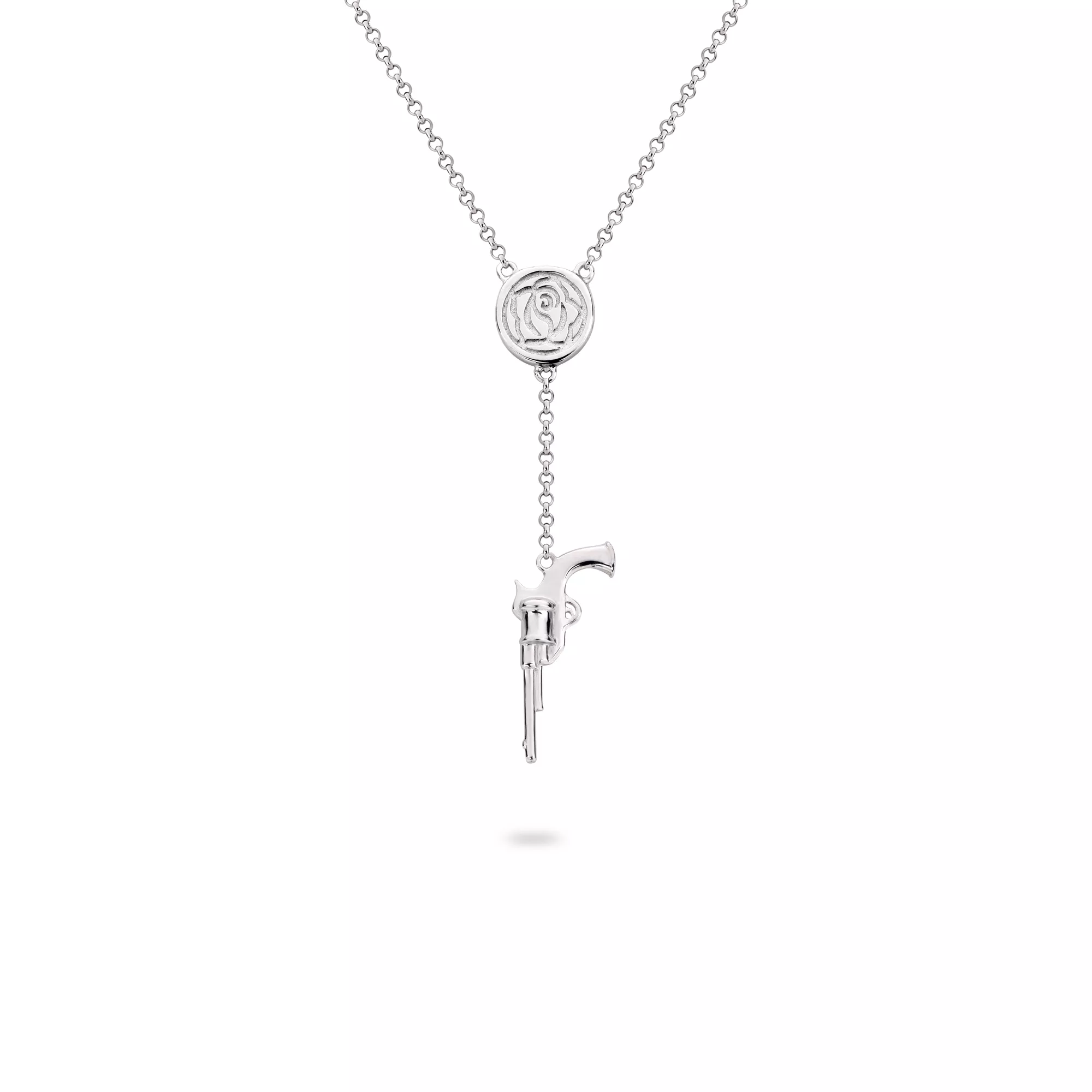 Rebel and Rose RR-NL012-S-52 Ketting Mary Has A Gun zilver 45 cm zilver