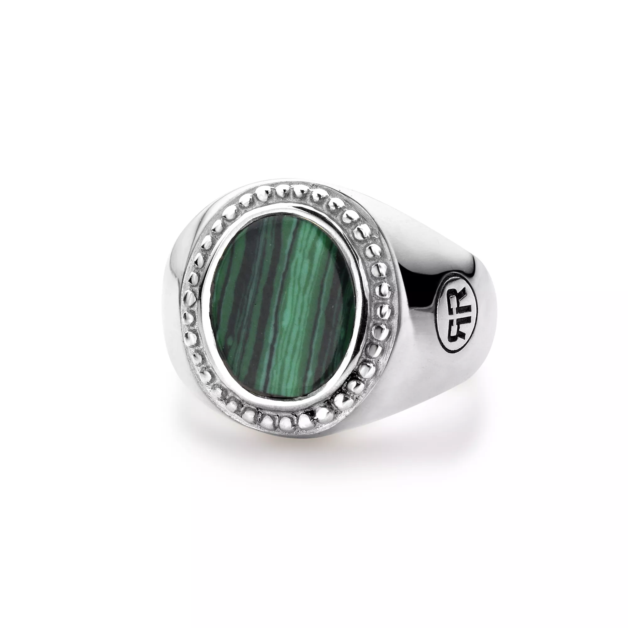 Rebel and Rose RR-RG018-S Ring Women Oval Malachite zilver-groen