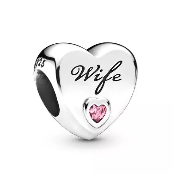 Pandora 798249PCZ Bedel zilver Wife Love Heart 