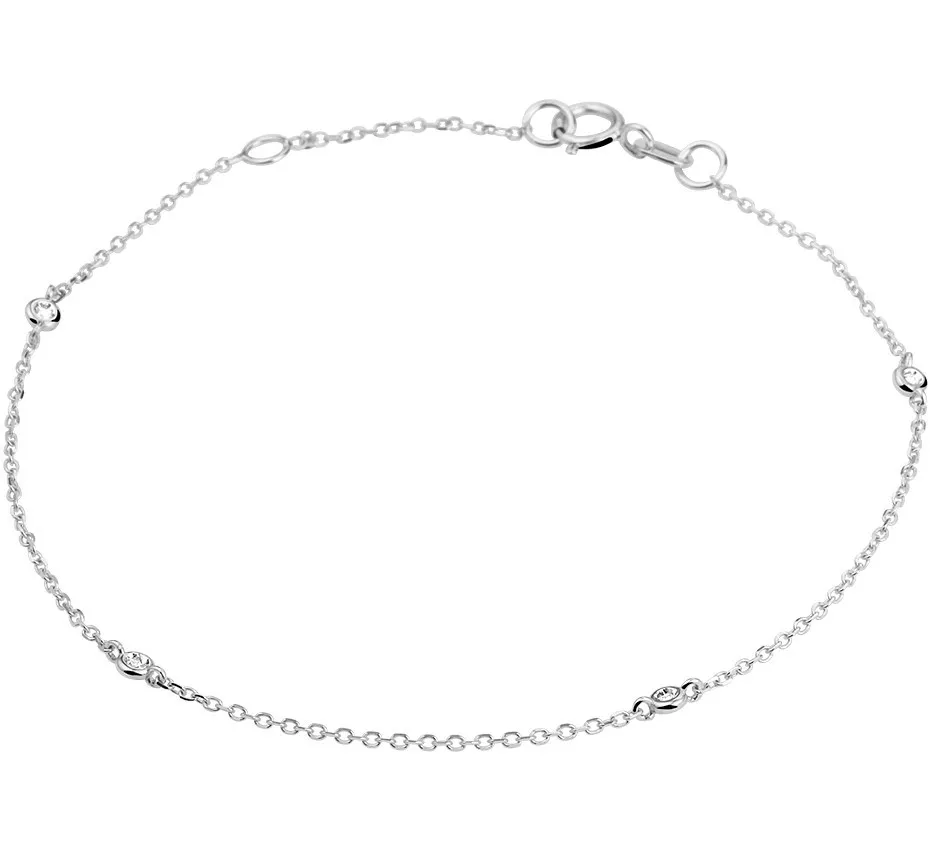 Huiscollectie Armband Witgoud Diamant 0.02ct H SI 1,0 mm 16,5 - 18 cm