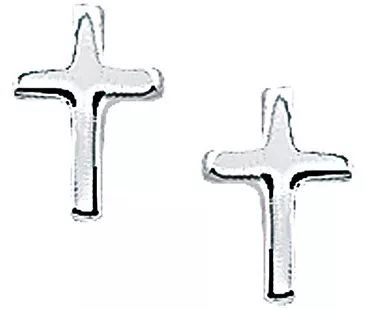 TFT Oorknoppen Kruis Zilver Glanzend 7.5 mm x 5 mm