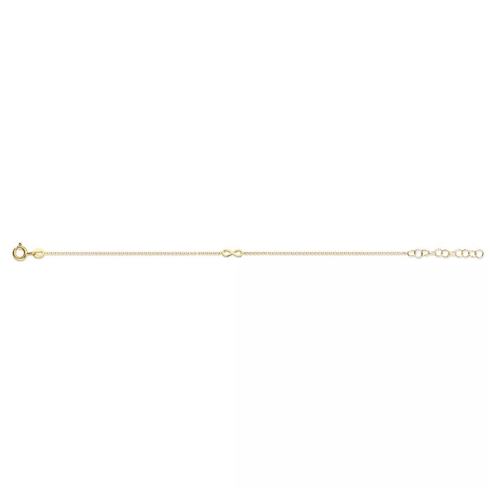New Bling 9NB 0333 Armband met open infinity zilver goudkleurig 16,5-19,5 cm