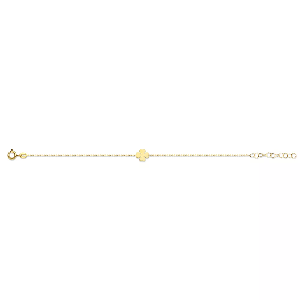 New Bling 9NB 0363 Armband met klaver zilver goudkleurig 16,5-19,5 cm 