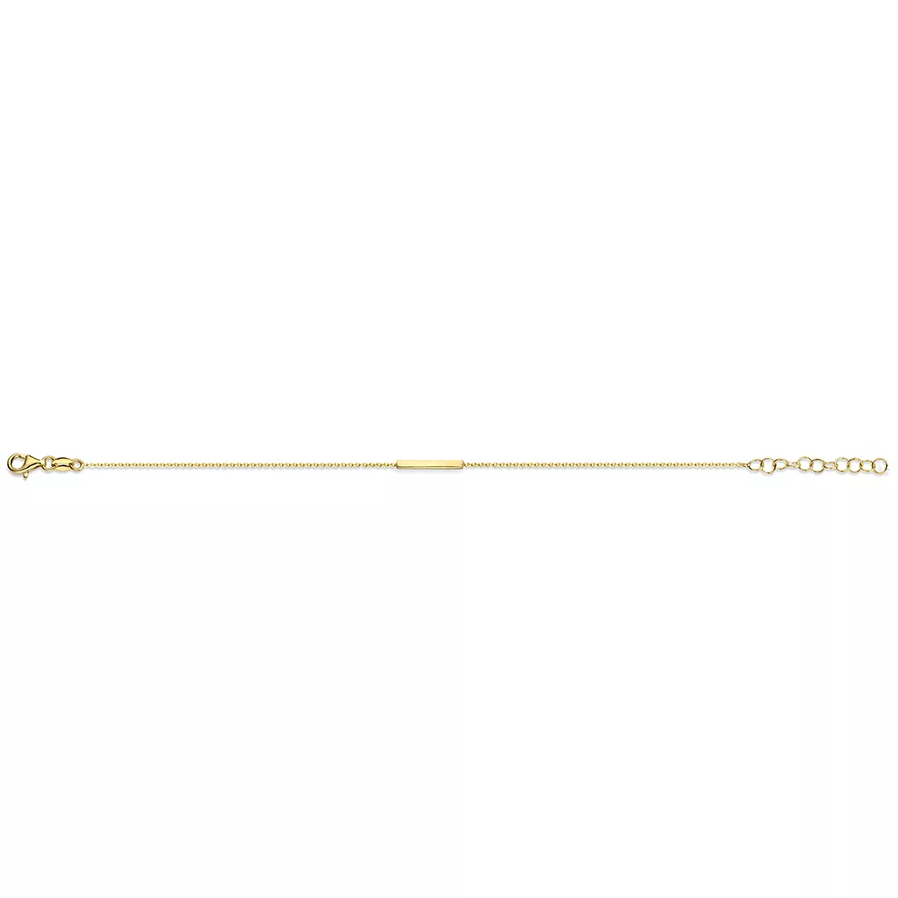 New Bling 9NB 0379 Armband met balkje zilver goudkleurig 16,5-19,5 cm 