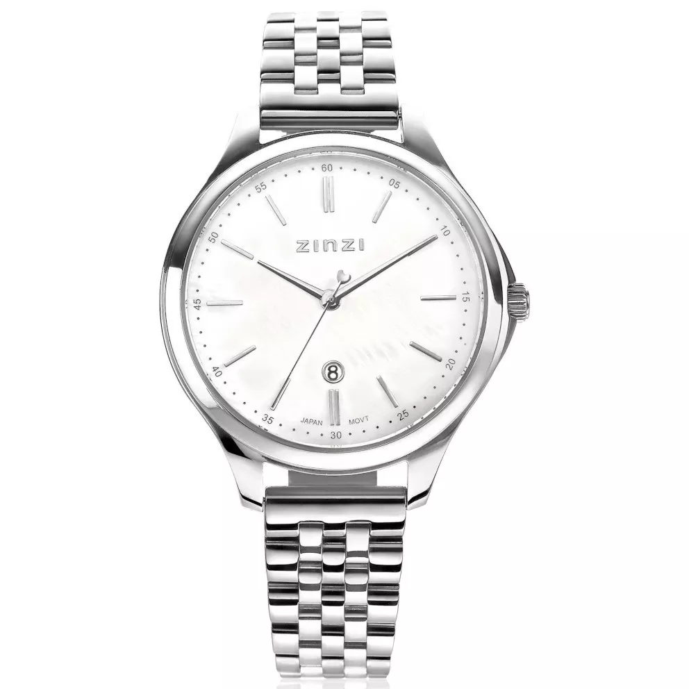 Zinzi ZIW1017 Horloge Classy + gratis armband zilverkleurig-parelmoer 34 mm