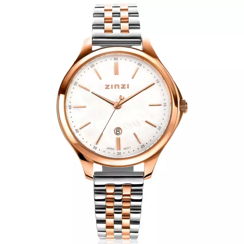 Zinzi ZIW1018 Horloge Classy + gratis armband zilver-en rosekleur 34 mm